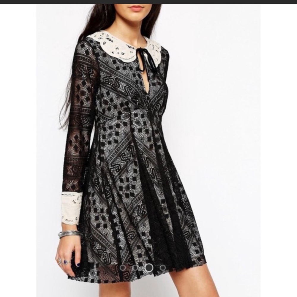 FREE PEOPLE // Talk That Talk Black Lace Dress (NWT)